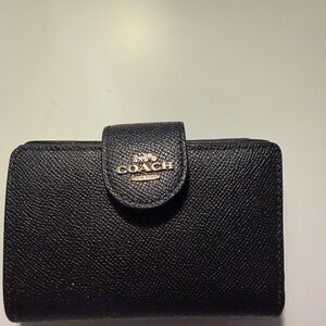 Coach Black Textured Leather Card Holder